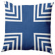 Corner Stripes Polyester Indoor Pillow, Nautical Navy, 16"x16"