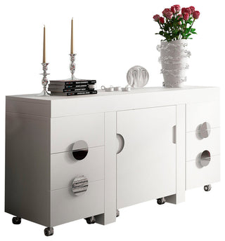 T21 Bedroom Make-up Vanity 63", White, Glossy Finish