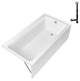 GA-306-14-CH 66"x32" Acrylic Alcove Bathtub, Polished Chrome Drain