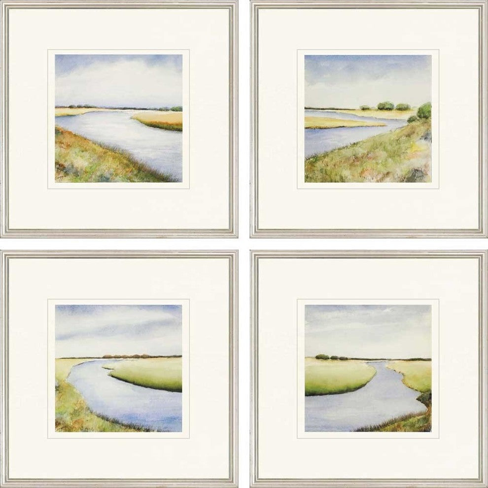 Marsh Artwork, Set of 4, 21"x21"