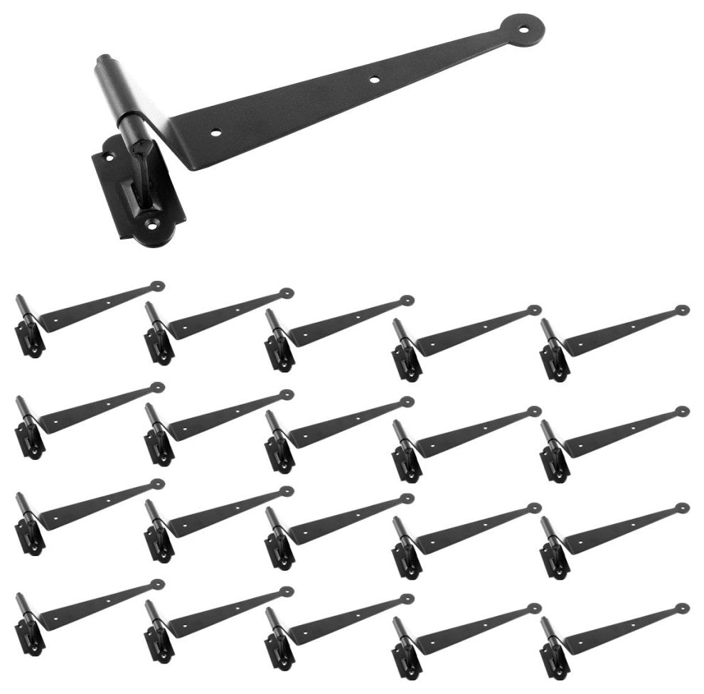 20 Black Offset Strap Pintle Hinge 11 3/4" L Cast Iron Shutters, Door, Gate
