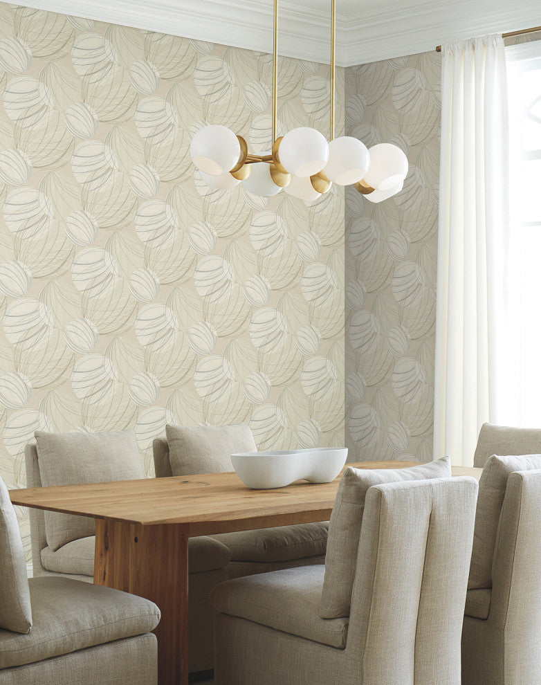 Taupe Floating Lanterns Wallpaper