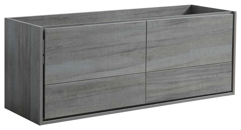 Fresca Catania 60" Ocean Gray Wall Hung Double Sink Cabinet