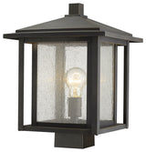 Aspen 1 Light Outdoor Post Mount in Oil Rubbed Bronze (Sqr. Base - not incl.)