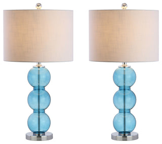 Bella 27" Glass Triple-Sphere Table Lamp, Set of 2
