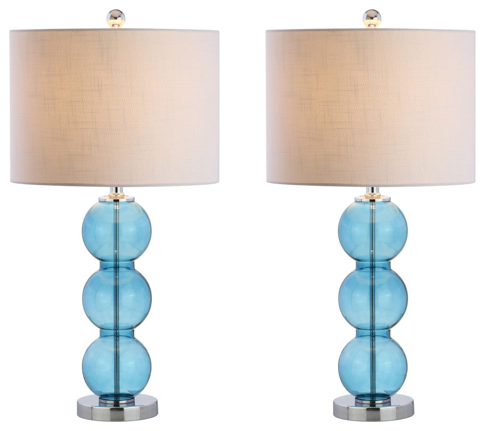 Bella 27" Glass Triple-Sphere Table Lamp, Set of 2