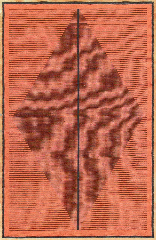 Elyza Handwoven Contemporary Rug, Rust/Black, Rectangular 7'9x10'6
