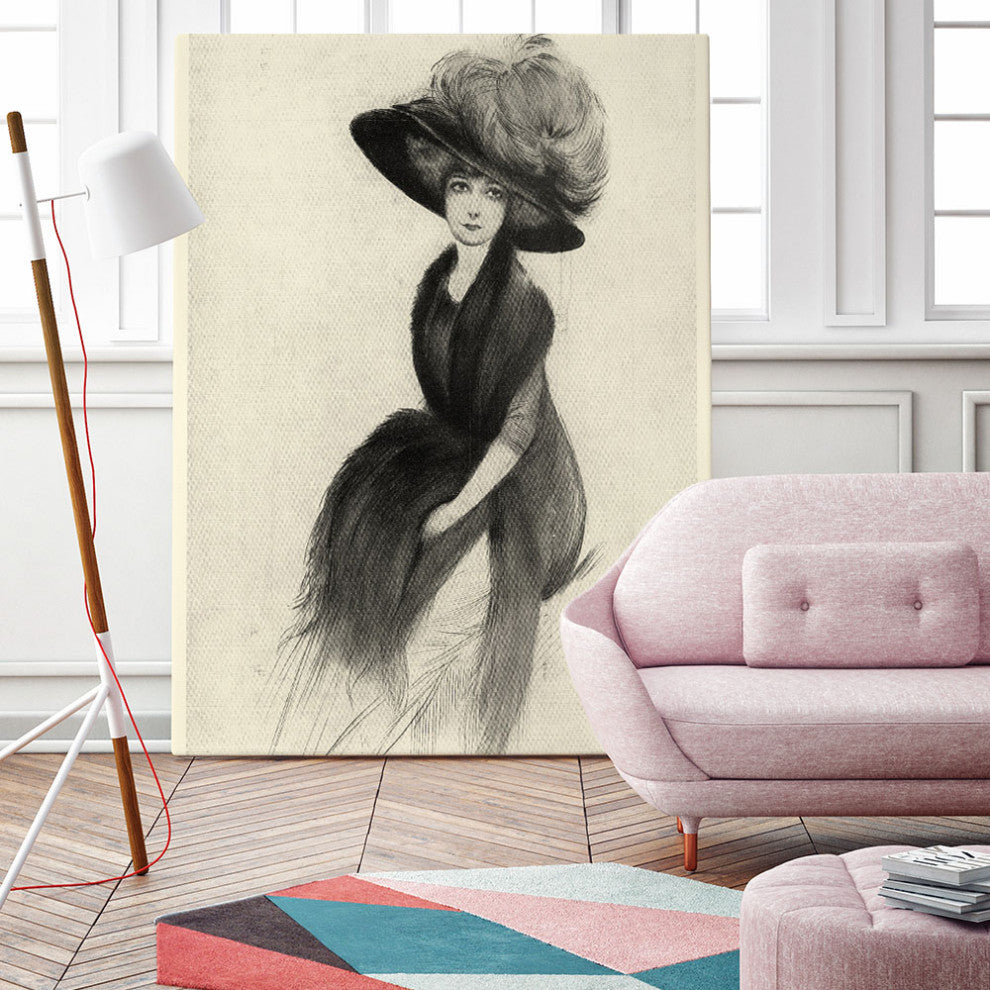 "Feather Hat II" Fine Art Giant Canvas Print, 54"x72"