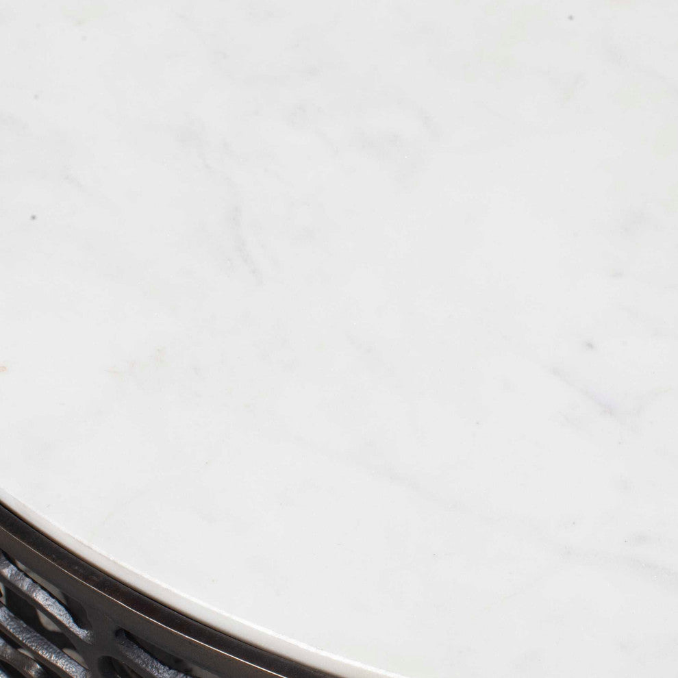 Uttermost Sabena White Marble Outdoor Coffee Table