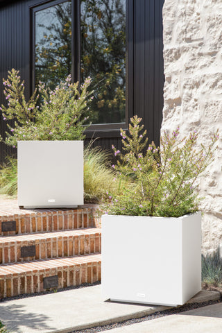 Veradek Block Series Cube Planter, White, Medium