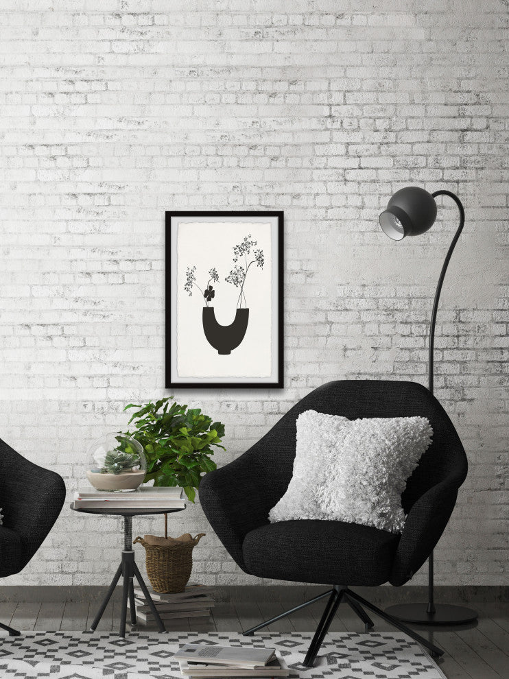 "U Shaped Plant Pot" Framed Painting Print, 12x18