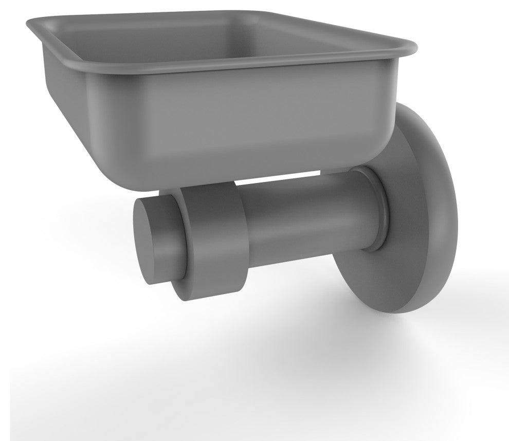 Mercury Wall Mounted Soap Dish, Matte Gray