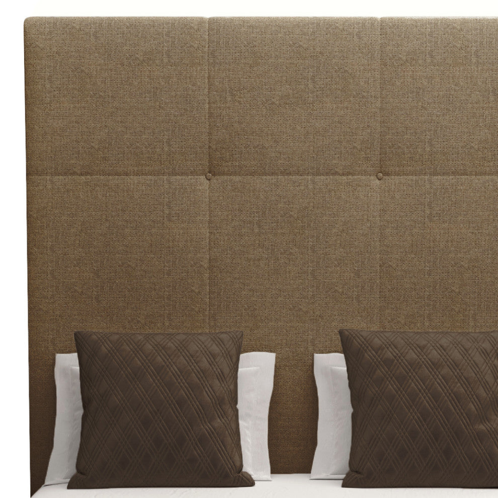 Nativa Interiors Moyra Simple Tufted Bed, Brown, Queen, Headboard: High