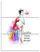 "Pretty Fashion Girl Pink" Digital Metal Wall Art, 3 Panels, 28"x36"