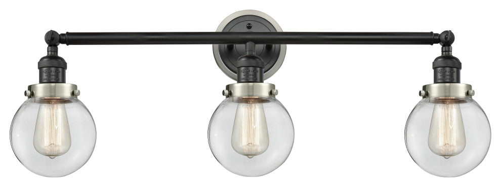 INNOVATIONS 205BK-BPSN-HRSN-G202-6 3-Light Bath Vanity Light Matte Black