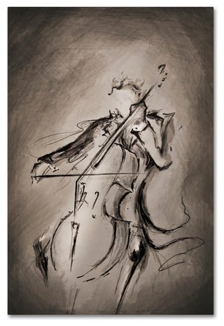 Marc Allante 'The Cellist' Canvas Art, 24x16