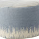 20" Blue and White Round Abstract Pouf Ottoman
