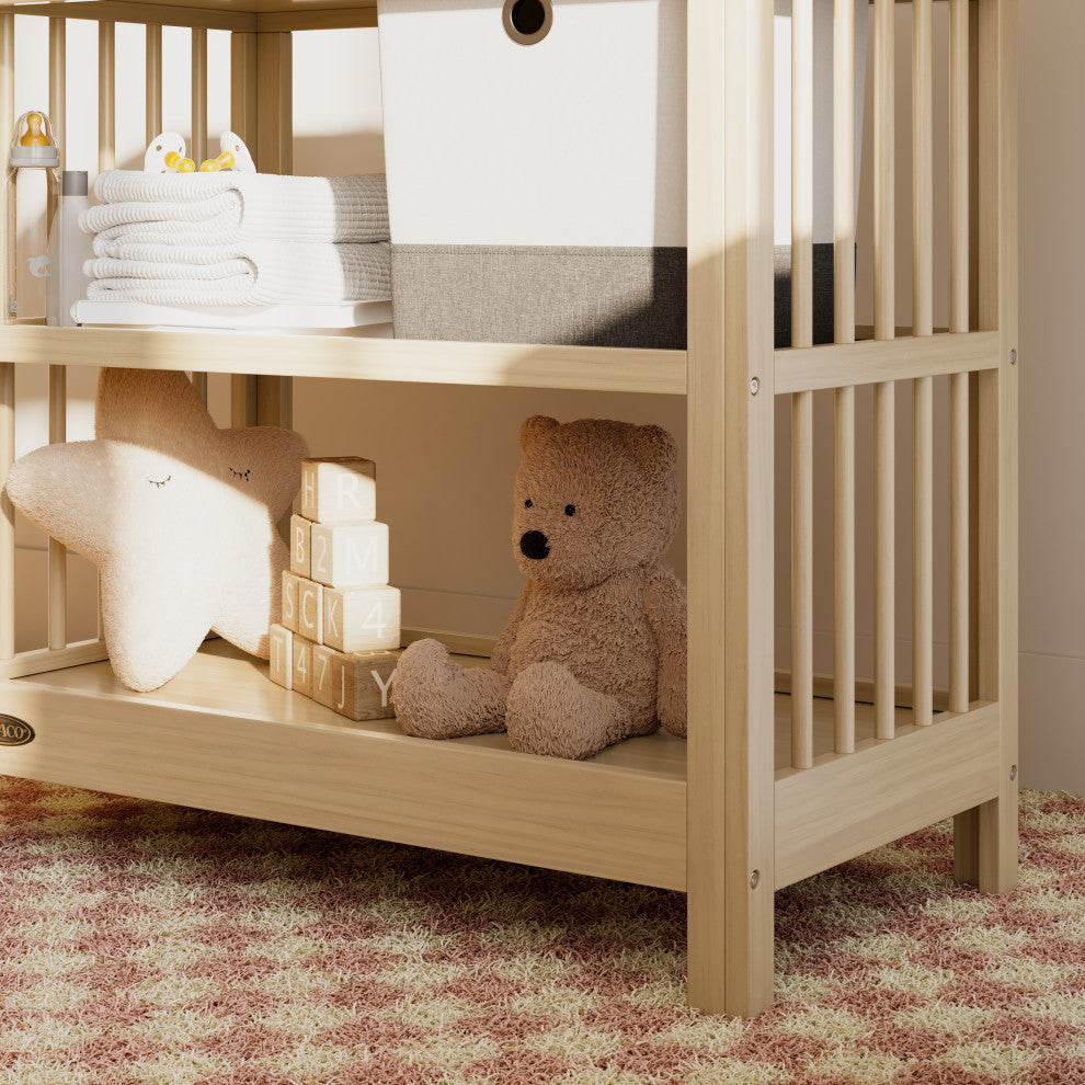 Graco Teddi Changing Table With Water-Resistant Changing Pad, Driftwood