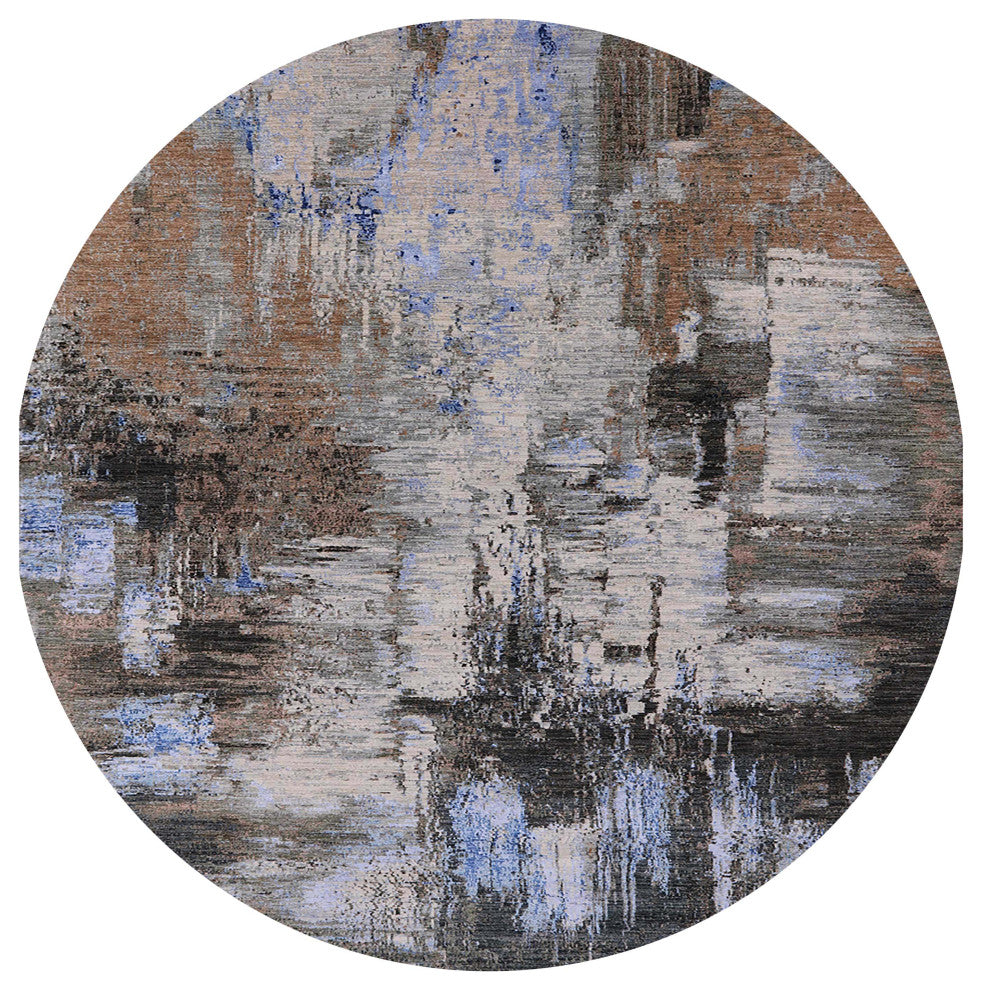 Ahgly Company Indoor Round Mid-Century Modern Area Rugs, 4' Round
