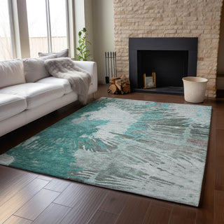 Premium Machine Washable Mayfield AMF645 Teal 2'6" x 3'10" Rug