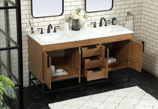 Home Living 22" Modern Walnut Brown-Light Bathroom Vanity