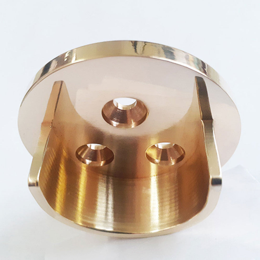 Heavy Duty Open Flange With Invisible Screws - 2 Flanges, Polished Brass Un-Lacq