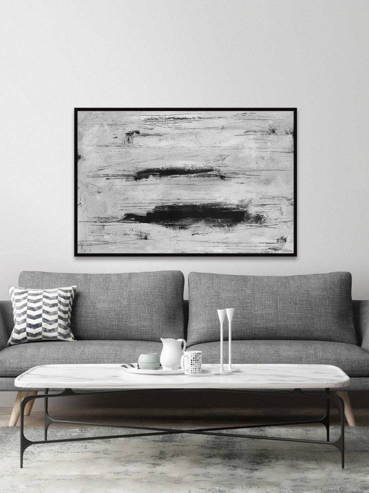 "Brief Struggle" Floater Framed Painting Print on Canvas, 18x12