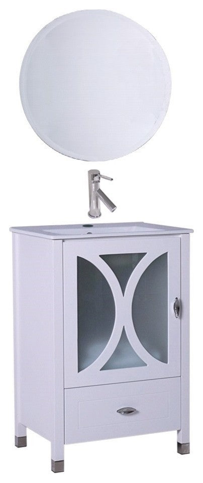 Dorina Single-Sink Vanity, 24", Light Gray