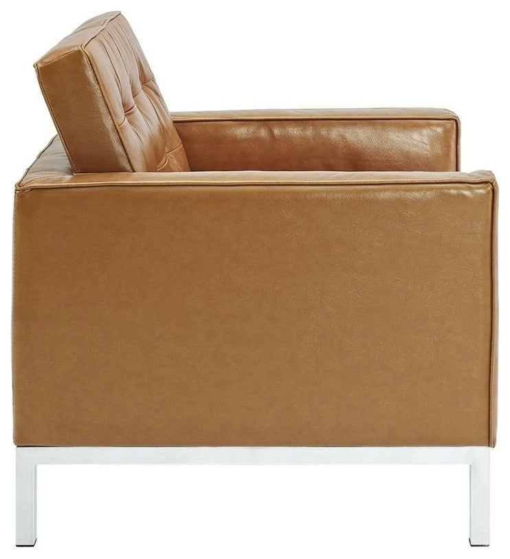 Modway Loft Leather Armchair, Tan