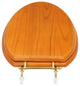 Wooden Elongated Toilet Seat Golden Oak Finish with Brass PVD Hinges Renovators