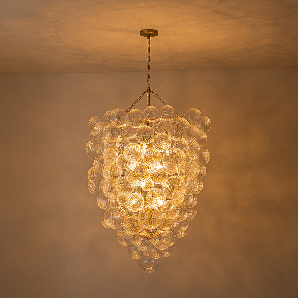 12-Light Modern Cluster Glass Bubble Chandelier