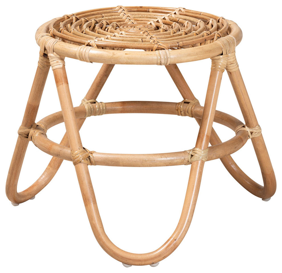 Saule Natural Brown Rattan End Table
