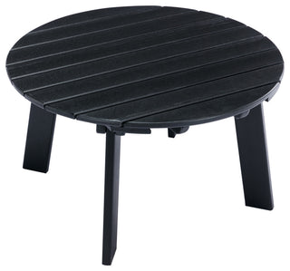 32''D Patio Outdoor Round Coffee Tables, Adirondack Table, Black