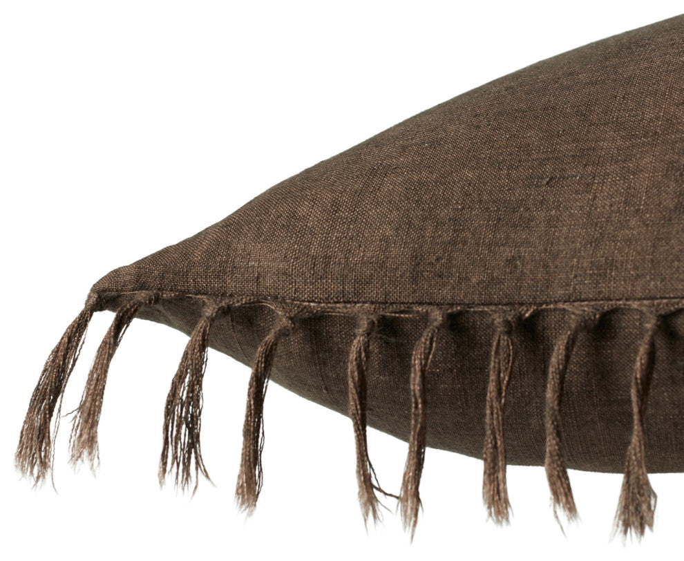 Jaipur Living Majere Solid Brown Poly Fill Pillow 20" Square