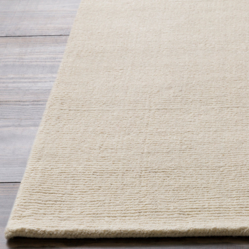 Surya Mystique M-211 Solid & Border Area Rug, Cream, 3' x 12' Runner