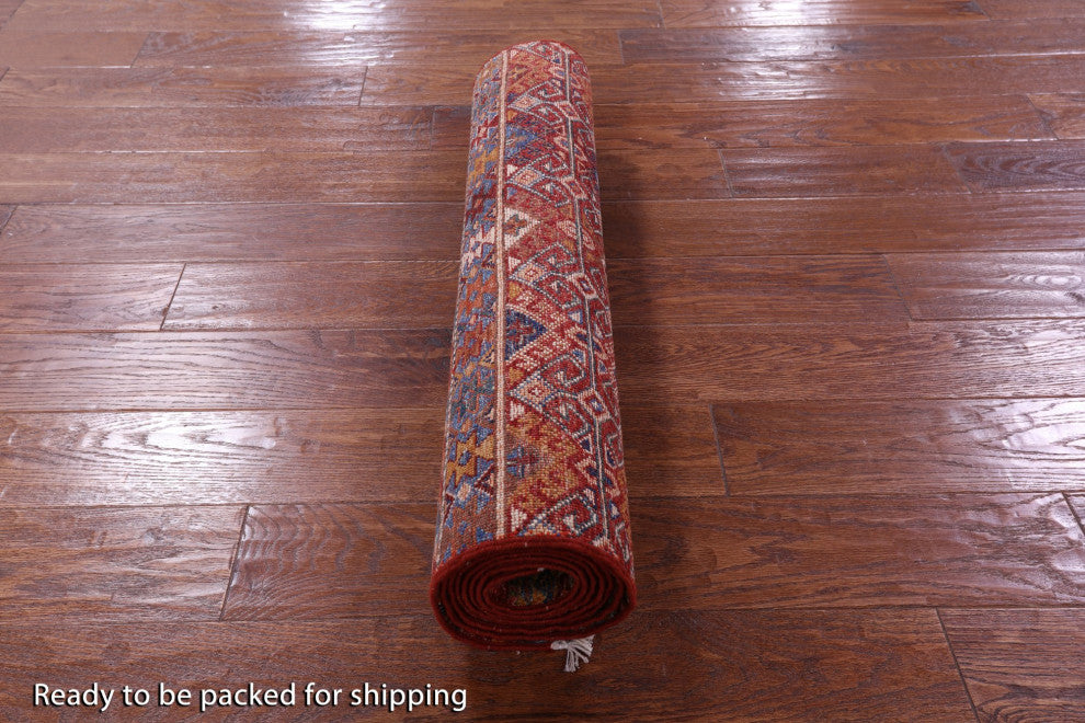 2' 9" X 8' 6" Runner Khorjin Super Kazak Handmade Wool Rug Q11242