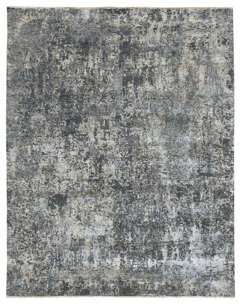 Zenith Area Rug, Gray and Blue, 9' x 12', Abstract