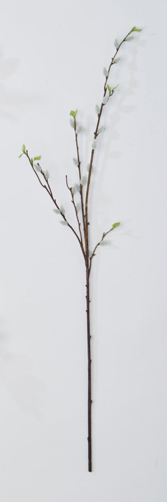 36" Pussywillow Spray, White, Set Of 3