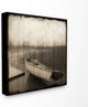 "Stranded Boat Morning Vintage Planked Look" Stretched Canvas Wall Art