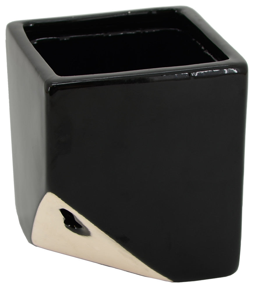 Large Cube Wall Planter, Black