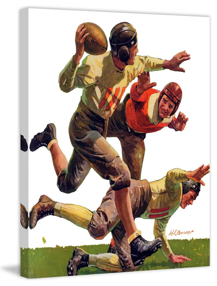 "Quarterback Pass" Painting Print on Canvas by Maurice Bower