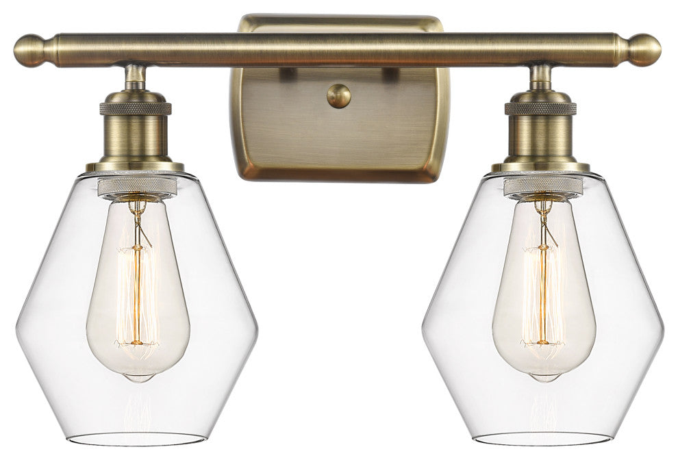 Innovations 516-2W-AB-G652-6 2-Light Bath Vanity Light, Antique Brass