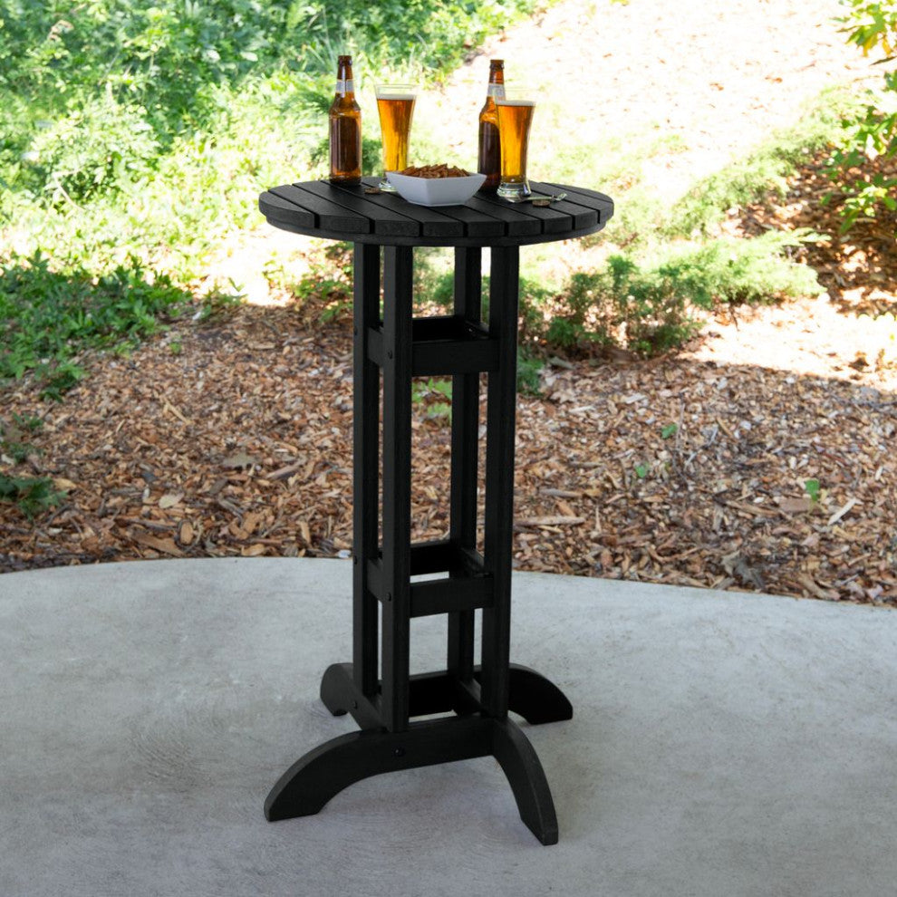 24" Diameter Bar Dining Table, Black
