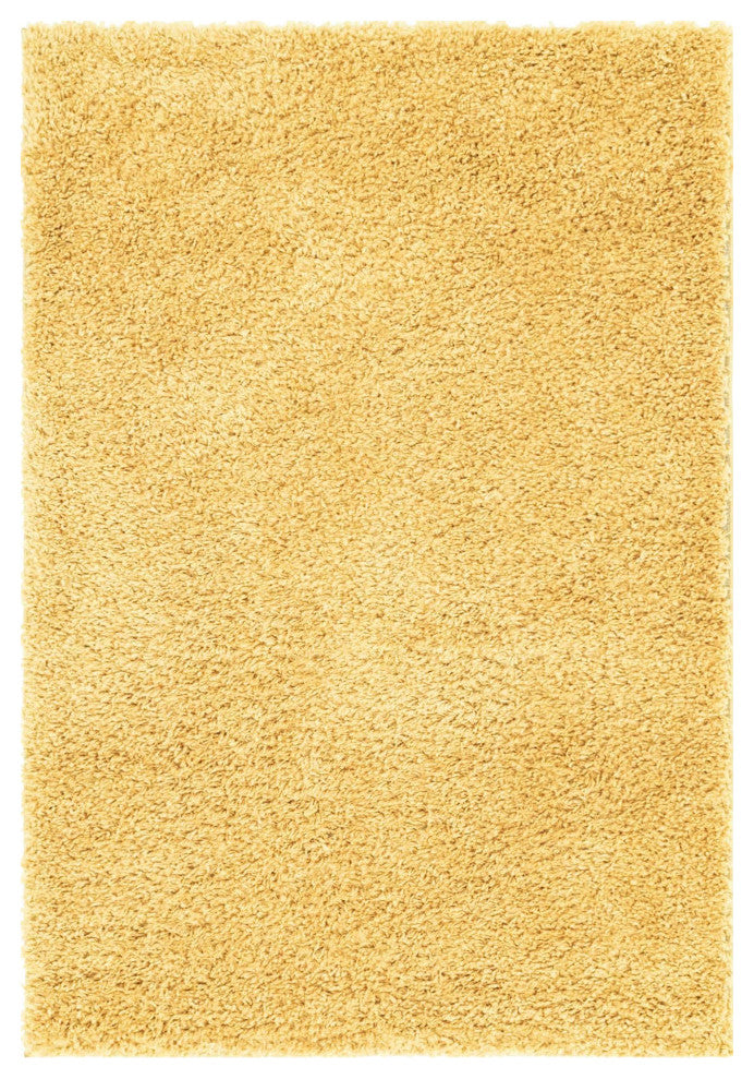Unique Loom Ivory Davos Shag Area Rug, Sunglow, 4'0x6'0, Rectangular