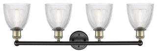 Castile 4-Light 33" Bath Vanity Light, Black Antique Brass Finish, Clear Shade