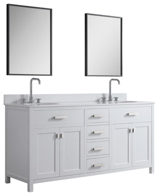 London 71-in White Bathroom Vanity Base Cabinet Without Top