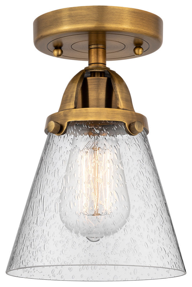 Small Cone Semi-Flush Mount, Brushed Brass, Seedy, Seedy