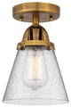 Small Cone Semi-Flush Mount, Brushed Brass, Seedy, Seedy