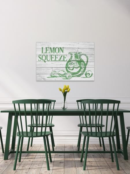 "Lemon Squeeze II" Painting Print on White Wood, 45"x30"