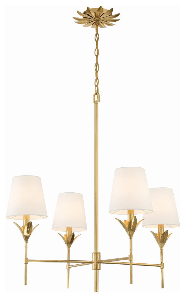 CRYSTORAMA Broche 4 Light Antique Gold Chandelier